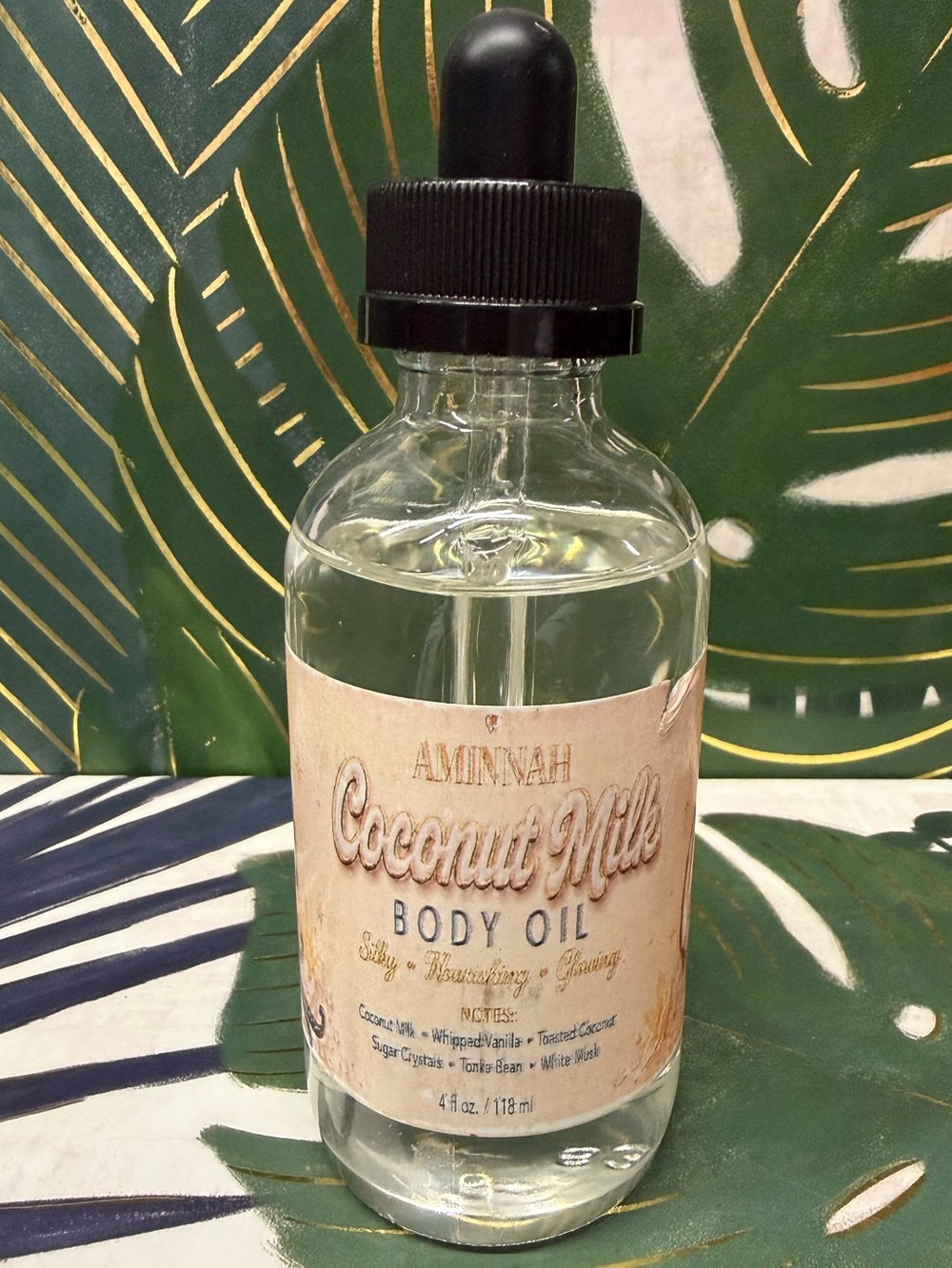 Aminnah Coconut Milk Body Oil 4 oz Rare Limited Edition Gourmand Vanilla